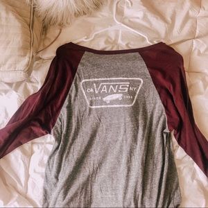 Vans Maroon & Gray Baseball Tee